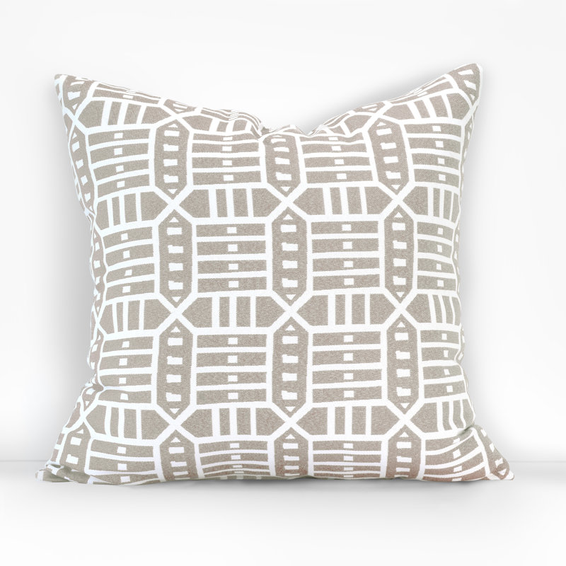 Pacifica Ikat Outdoor Throw Pillow, Roland Hemp, 18"H x 18"W