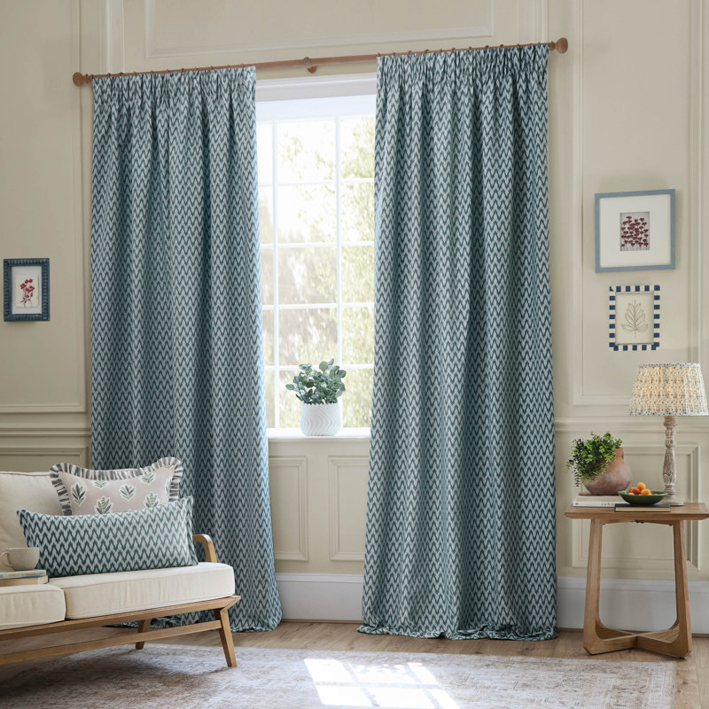 Hutton Room Darkening Curtain Panel Pair, Blue, 89.76cm Width x 137cm Drop