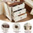 Farmhouse Nightstand with 3 Drawers, Rustic Couch End Table with 4 Square Solid Wood Legs, Mid-Century Modern Bed Side Table with Storage, Small Dresser for Bedroom, Living Room (White)-2144389954-2146392759