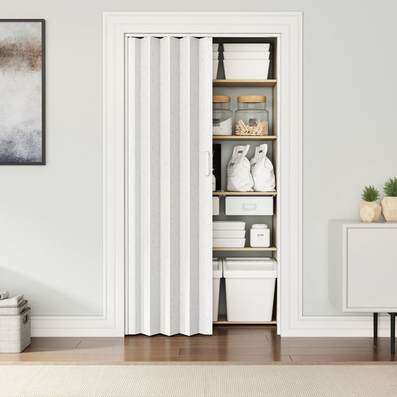 Portes accordéon pliables à double paroi, 32 po x 80 po, Chêne blanc