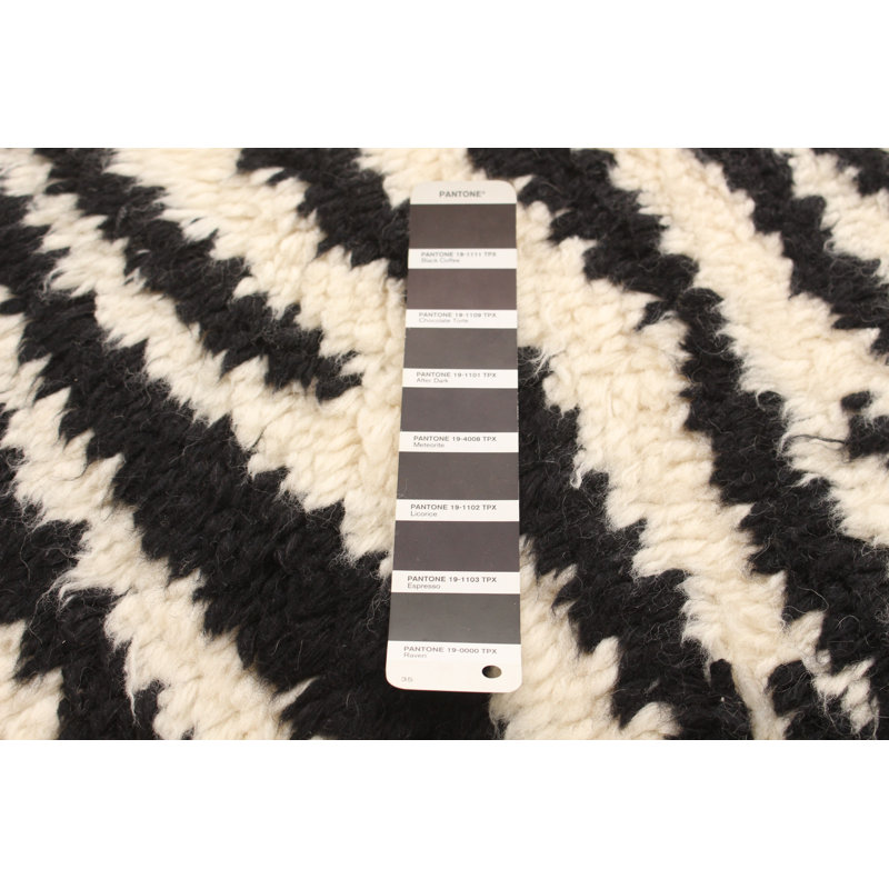 Tapis décoratif en laine de conception unique 5 pi 11 po x 7 pi 11 po noué à la main New Age