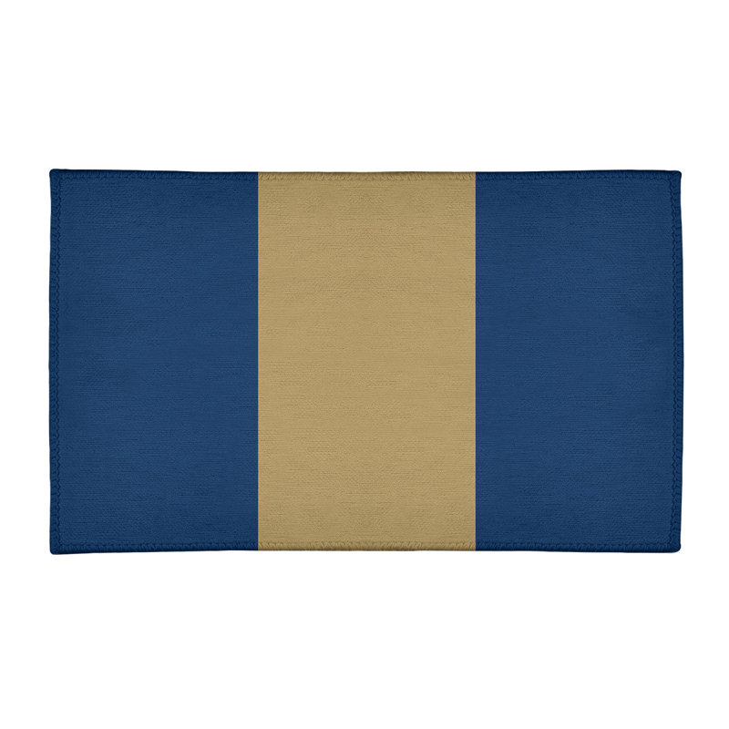 Tapis à rayures bleu marine/doré, Rectangle 2 pi x 3 pi