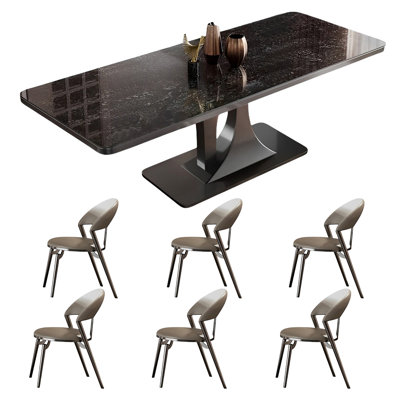 Ensemble de table de salle à manger rectangulaire et chaises