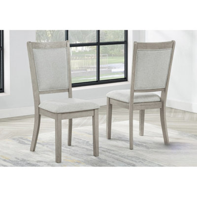 Rustic Gray Dining Chair Of 2, Fabric Upholstered Side For Room, Ergonomic And Comfortable, Made Rubberwood, Assembly Needed Kitchen With Design, Soli