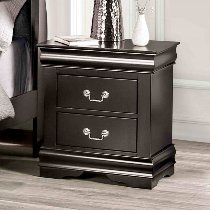 Meuble de chambre à coucher de style transitionnel 1 pièce, Noir