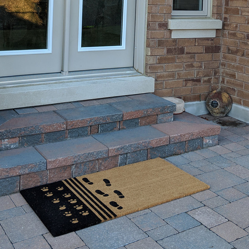 Tapis d’extérieur anti-dérapant naturel coco Circleville, Rectangle 2 pi x 4 pi
