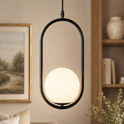 1 - Light Globe Single Pendant Lights Modern Kitchen Island Pendant Lighting, E12 Socket