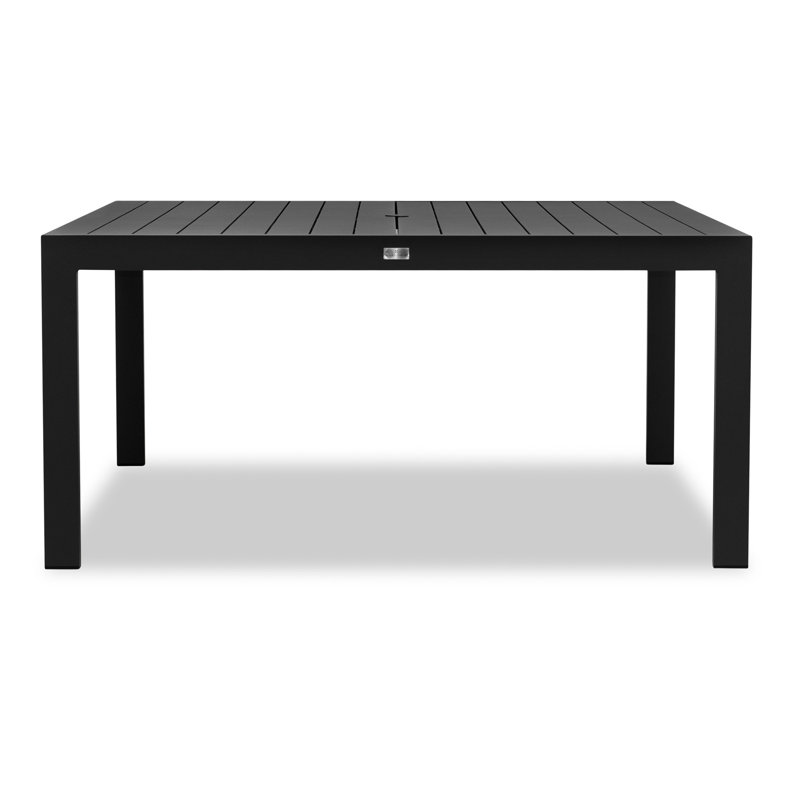 Dune Outdoor Dining Table, Black, 29.5"H x 35.5"D x 63"W