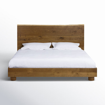 Cortina Live Edge Rectangular Headboard Solid Oak Wood Bed
