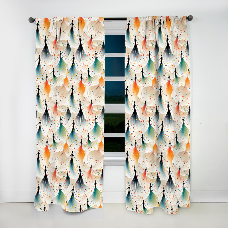 Tomotaka - Rideau obscurcissant Mid-Century - 1 panneau, L 52 po x L 120 po
