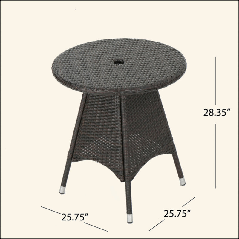 Table bistro polyvalente en osier pour les réceptions et la détente en plein air