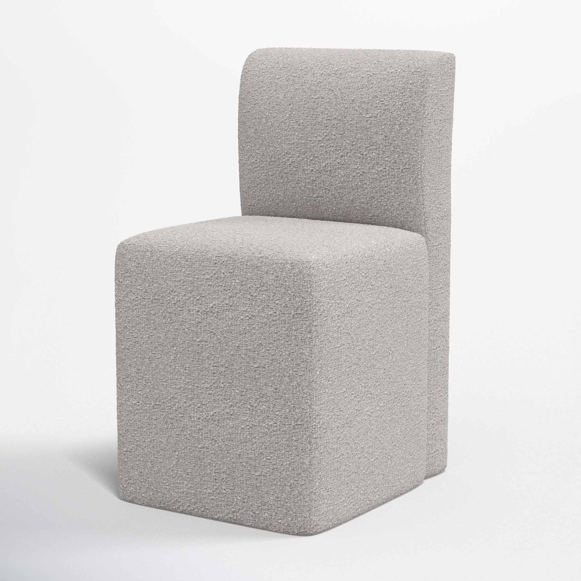 Mendy Upholstered Dining Chair with Casters, Classic Elephant Boucle