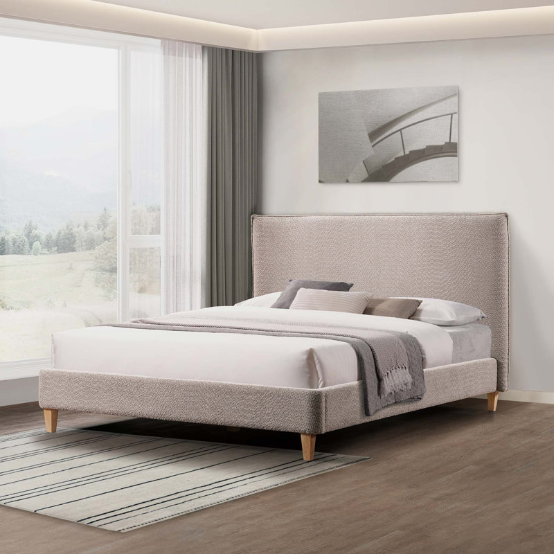 Upholstered Platform Bed, Tungsten Gray