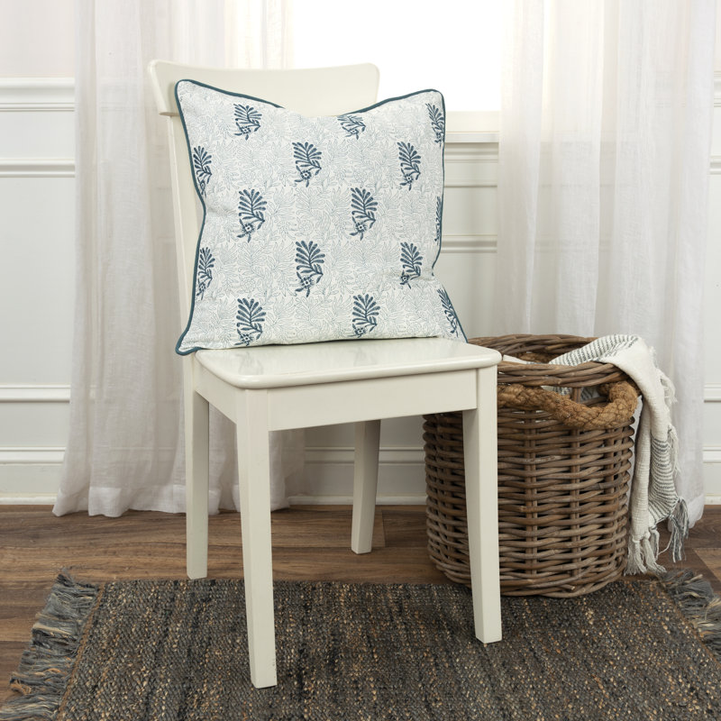 Coussin en coton Betania, Bleu sarcelle