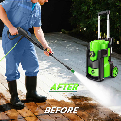 5000 PSI Electric Pressure Washer, 4.0 GPM Power Washer, Professional Washer Cleaner with 4 Nozzles,Foam Cannon,33FT Hose Reel and 500ml Soap Bottle for Home/Cars Cleaning(Green)