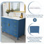 Meuble-lavabo moderne en bois massif de 42 po avec comptoir en quartz et 9 tiroirs
