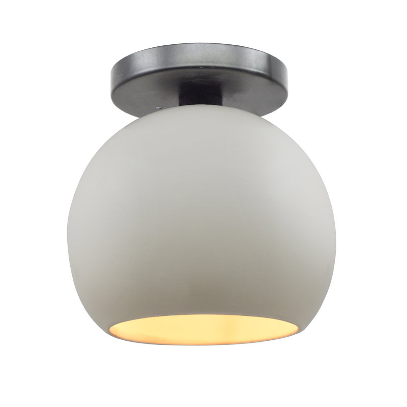 Plafonnier semi-encastré Radiance, H 9 po x l 10 po x P 10 po, Blanc mat / or champagne / nickel brossé, Nickel brossé