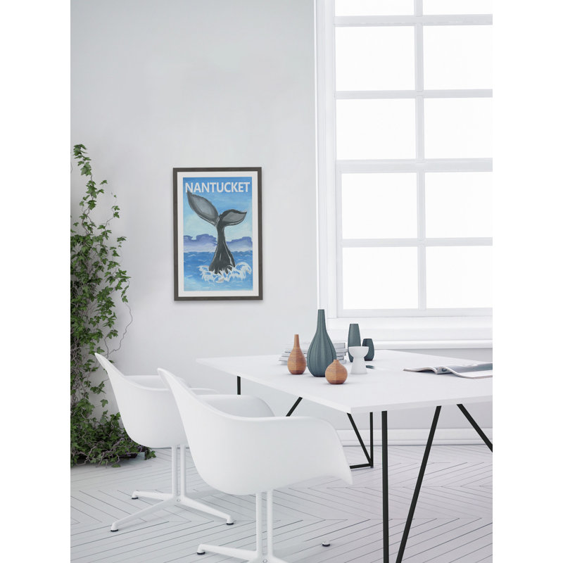 Whale's Tale - Painting, 46cm H x 30cm W, Grey Framed
