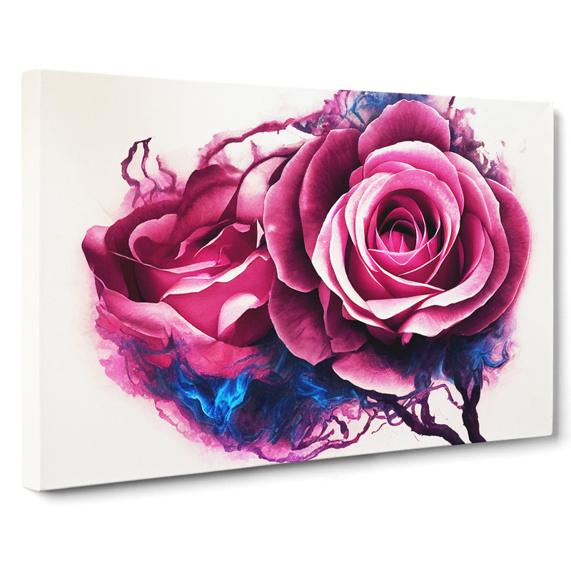 Masterful Rose Flowers Abstract - Wrapped Canvas, 50cm H x 76cm W x 3cm D