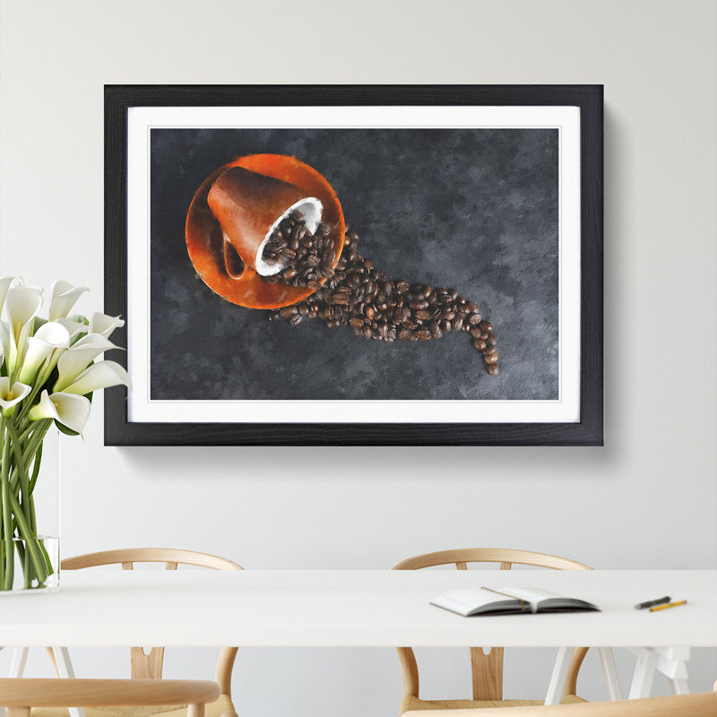 Coffee Beans Vol.2 - Picture Frame Graphic Art, 48cm H x 65cm W x 2cm D, Black Framed