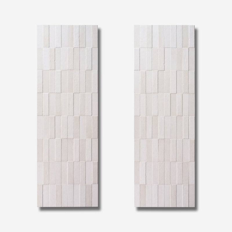 Devi 16x48 Matte Textured Ceramic Tile, Devi Linen White