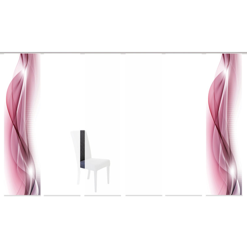 Parmenter Semi Sheer Curtain Panel Pair, Pink/White