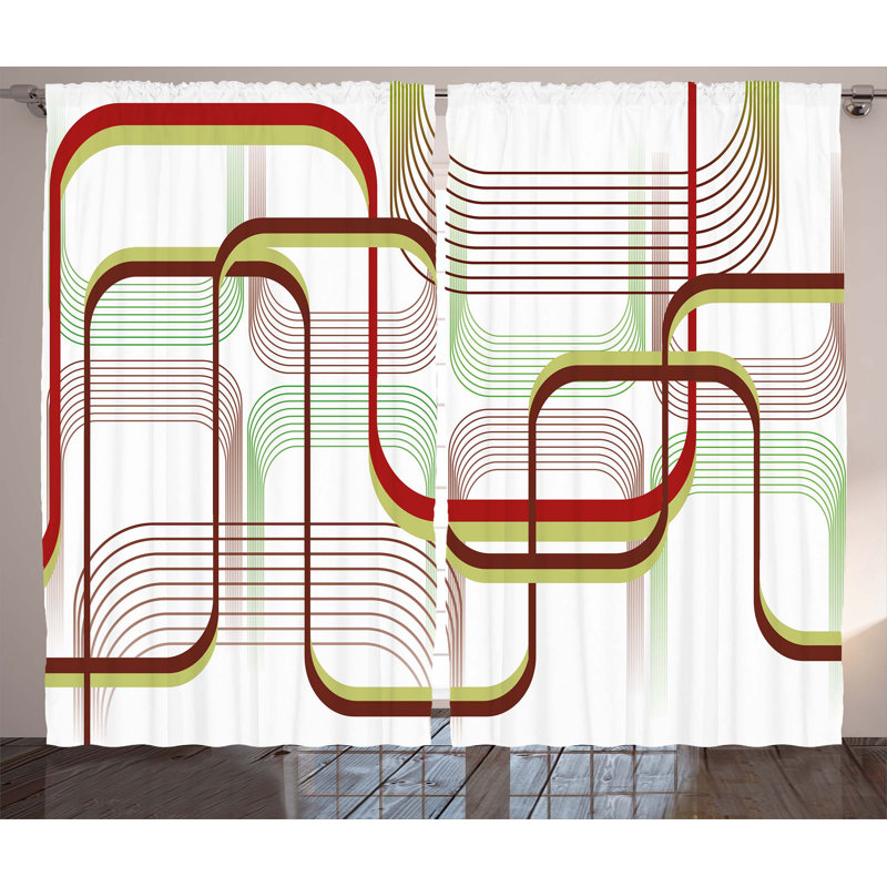 Afomia Semi Sheer Curtain Pair, 54" W x 90" L