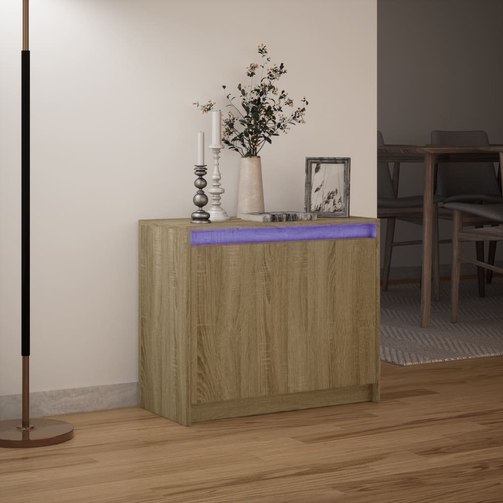 Vidaxl LED-Sideboard Weiß 72X34x61 Cm Holzwerkstoff