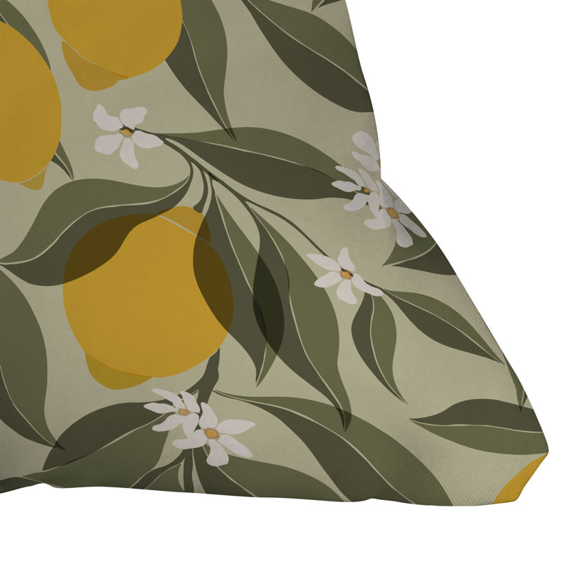  Coussin décoratif floral intérieur / extérieur en polyester, 18 po x 18 po