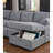Multi-Functional L-Shaped Corner With Storage & Convertible Bed, 5 Gray Chenille Foam Filler, Pull-Out Sleeper For Movie Nights And Guest Accommodation, Storage-Integrated Chaise Built-In Blankets,-1348020182