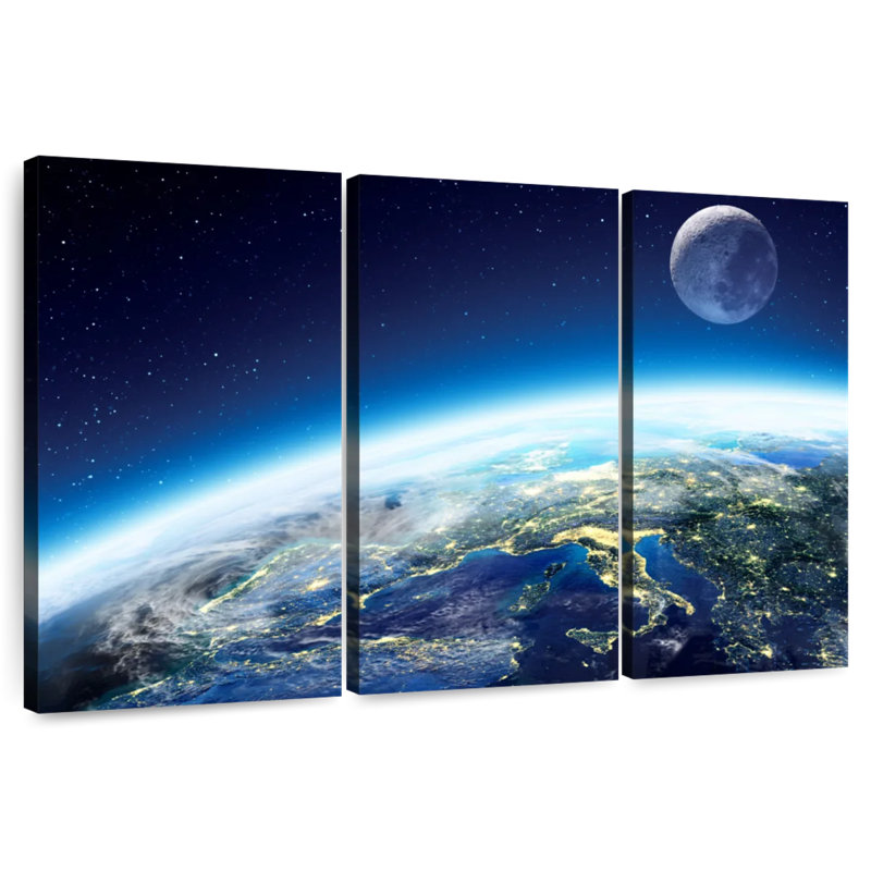 Oberle City Lights From Space, 24" H x 38" W