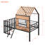 Lit mezzanine simple en métal noir. Stable et cadre. En forme de maison avec toit et fenêtre séduisants. Barrières de sécurité pour un repos paisible. Améliore le niveau de confort de la chambre à coucher. L 78,1 po x l 41 po x H 76,5 po. Assemblage requis-1547252508