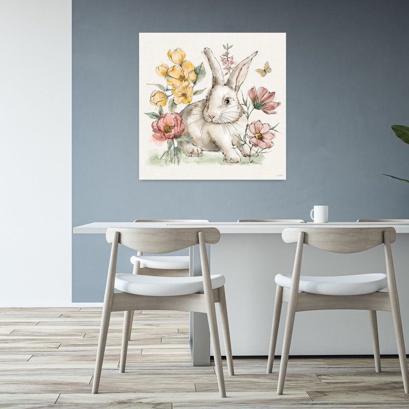 «Garden Whispers II», art abstrait du printemps, H 32 po x l 32 po