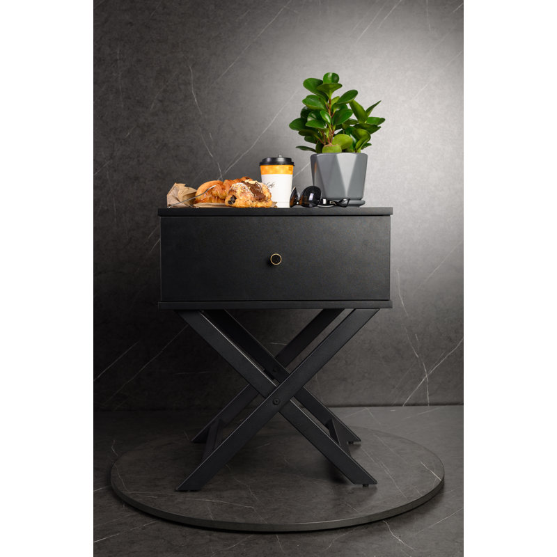 Marigold 50.2cm W Particle Board / Chipboard Bedside Table
