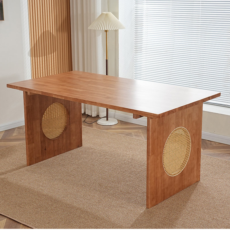 Brown Rectangular Solid Wood Dining Table Sets, 29.1"H x 55.1"L x 31.5"W