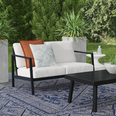 Causeuse d'extérieur en aluminium 51 po avec coussins Sunbrella Armando