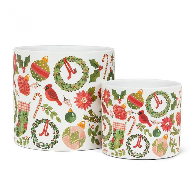 Brandolf Ceramic Cachepot, 6" H x 6.5" W x 6.5" D