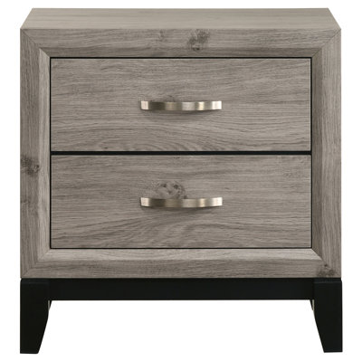 Table de chevet 2 tiroirs Watson taupe clair