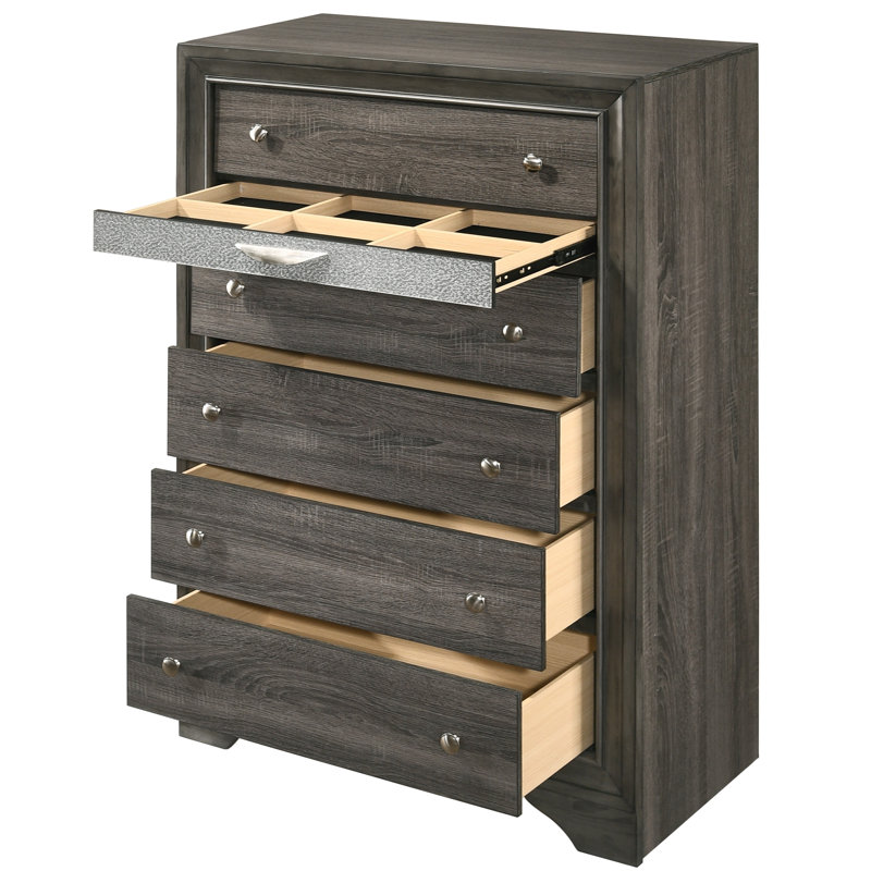 Commode standard 6 tiroirs Blanding, Gris