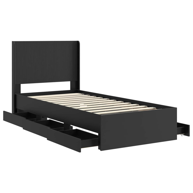 Bed, European Single (90 x 200 cm), Black