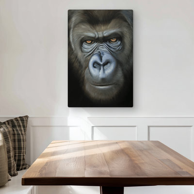 Gorilla Face Metal Print | Wildlife Home Decor Art