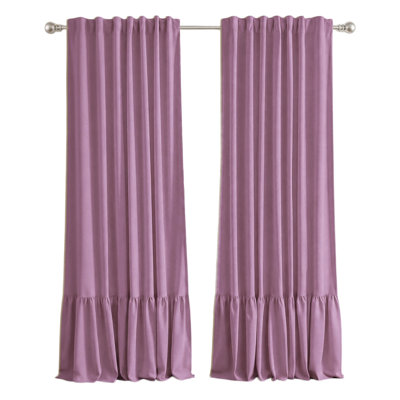 100% Blackout Recycled Cotton Ruffle Curtains