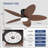 42" 5-blade Indoor Tropical Flush Mount Ceiling Fan With Light And Remote/app Control-1389845910