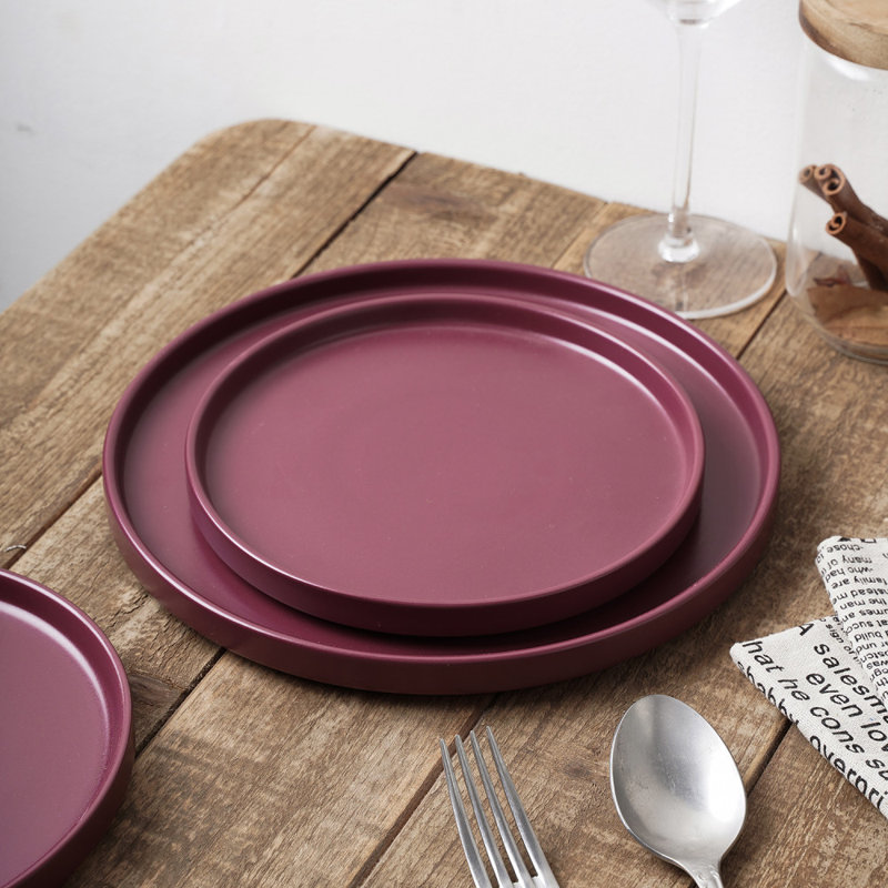 Purple Ceramic 16-Piece Dinnerware Set, Service for 8