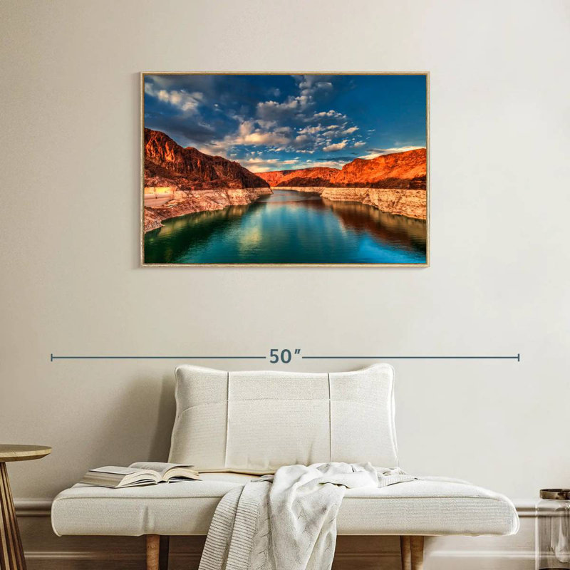 Hoover Dam, Lakeside Mountain, Cadre flottant en bois naturel, 37 po x 25 po