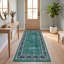Tapis Bronze2 moderne à l'aspect vieilli, aquarelle abstraite, bleu sarcelle et blanc, lavable à la machine, antidérapant, à poils courts, pour l'intérieur et l'extérieur, adapté aux animaux domestiques, idéal pour le salon, la chambre, la salle à manger, l'entrée, le couloir ou le bureau.-1258251898