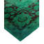 Tapis unique vert / brun surteint de 9 pi 4 po x 12 pi Overdyed