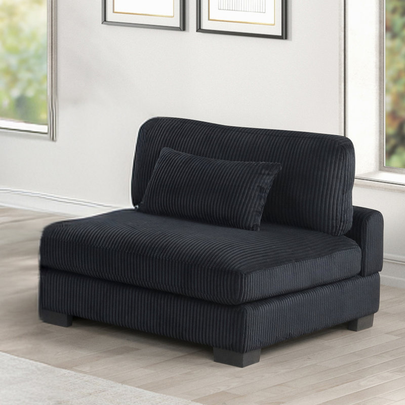 Chaise d'appoint rembourrée de style moderne, chaise sans accoudoirs à structure en bois, Noir