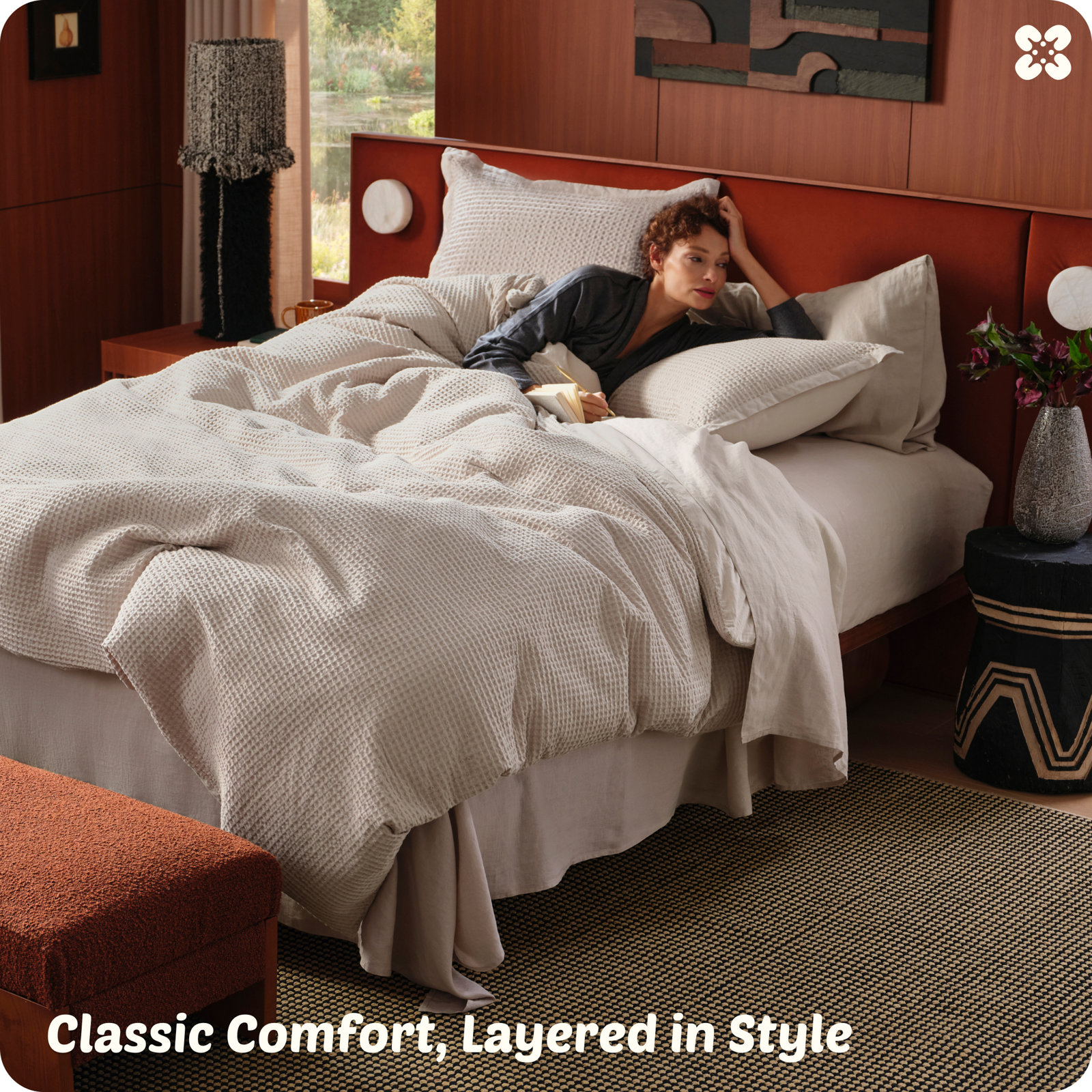Essential Collection Cotton Duvet Cover Set, King Duvet Cover + 2 King Shams, Linen