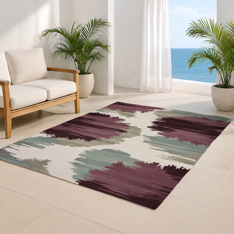 Watercolor Brown Indoor and Outdoor Area Rug, Rectangle 4' x 6'